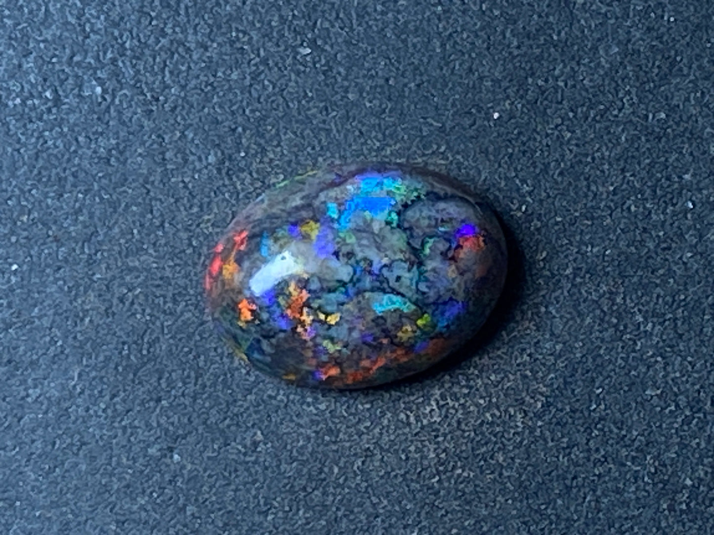 12.7 Carats, Polished Boulder Matrix Opal Stone, Stunning Display of Full Rainbow of Colours
