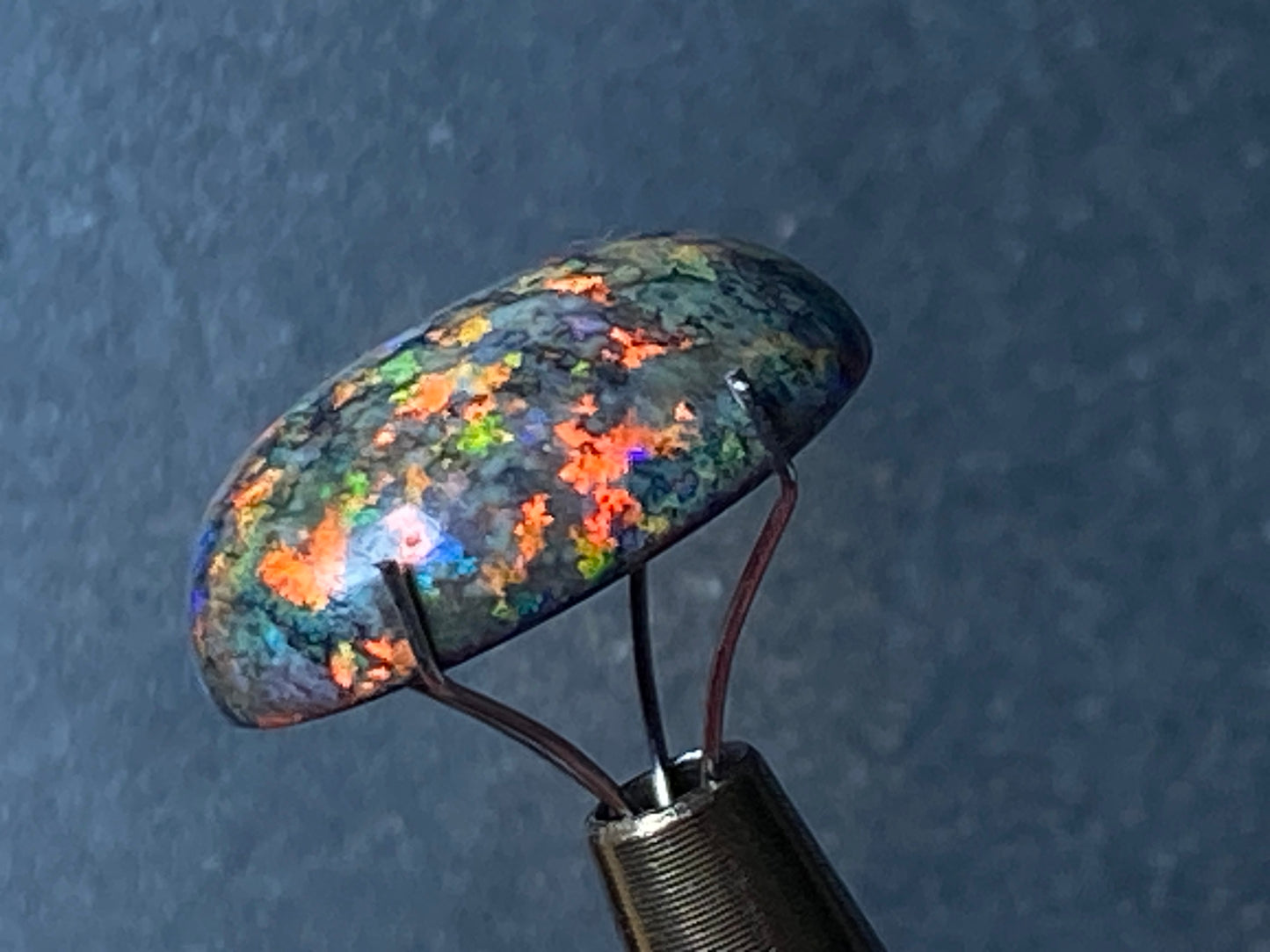 12.7 Carats, Polished Boulder Matrix Opal Stone, Stunning Display of Full Rainbow of Colours