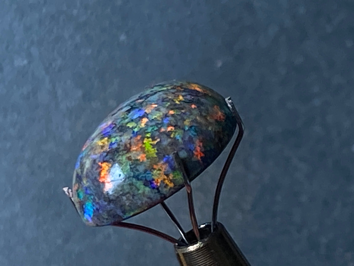 12.7 Carats, Polished Boulder Matrix Opal Stone, Stunning Display of Full Rainbow of Colours