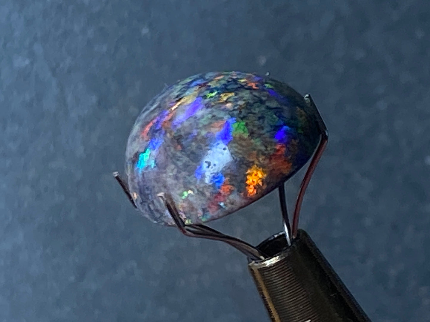 12.7 Carats, Polished Boulder Matrix Opal Stone, Stunning Display of Full Rainbow of Colours