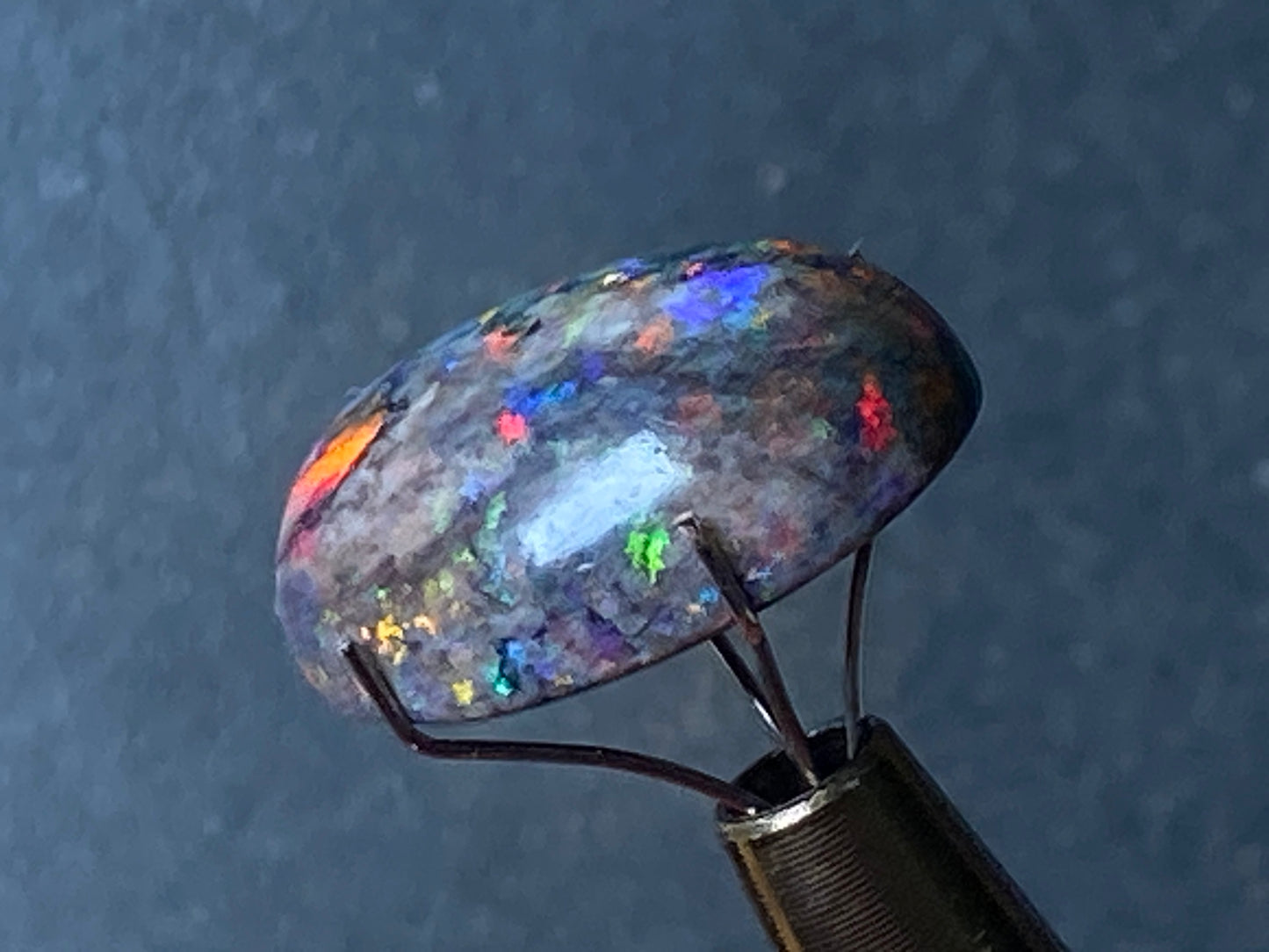 12.7 Carats, Polished Boulder Matrix Opal Stone, Stunning Display of Full Rainbow of Colours