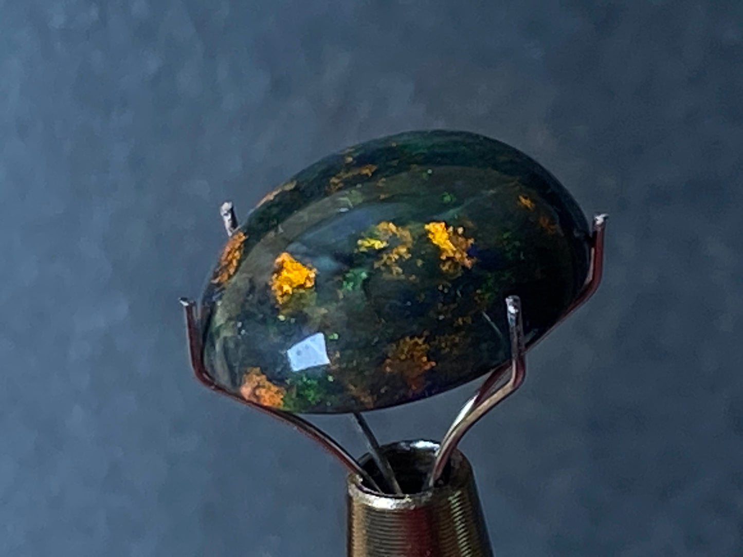 9.4 Carats, Australian Polished Black Boulder Matrix Stone, Full Colour Spectrum