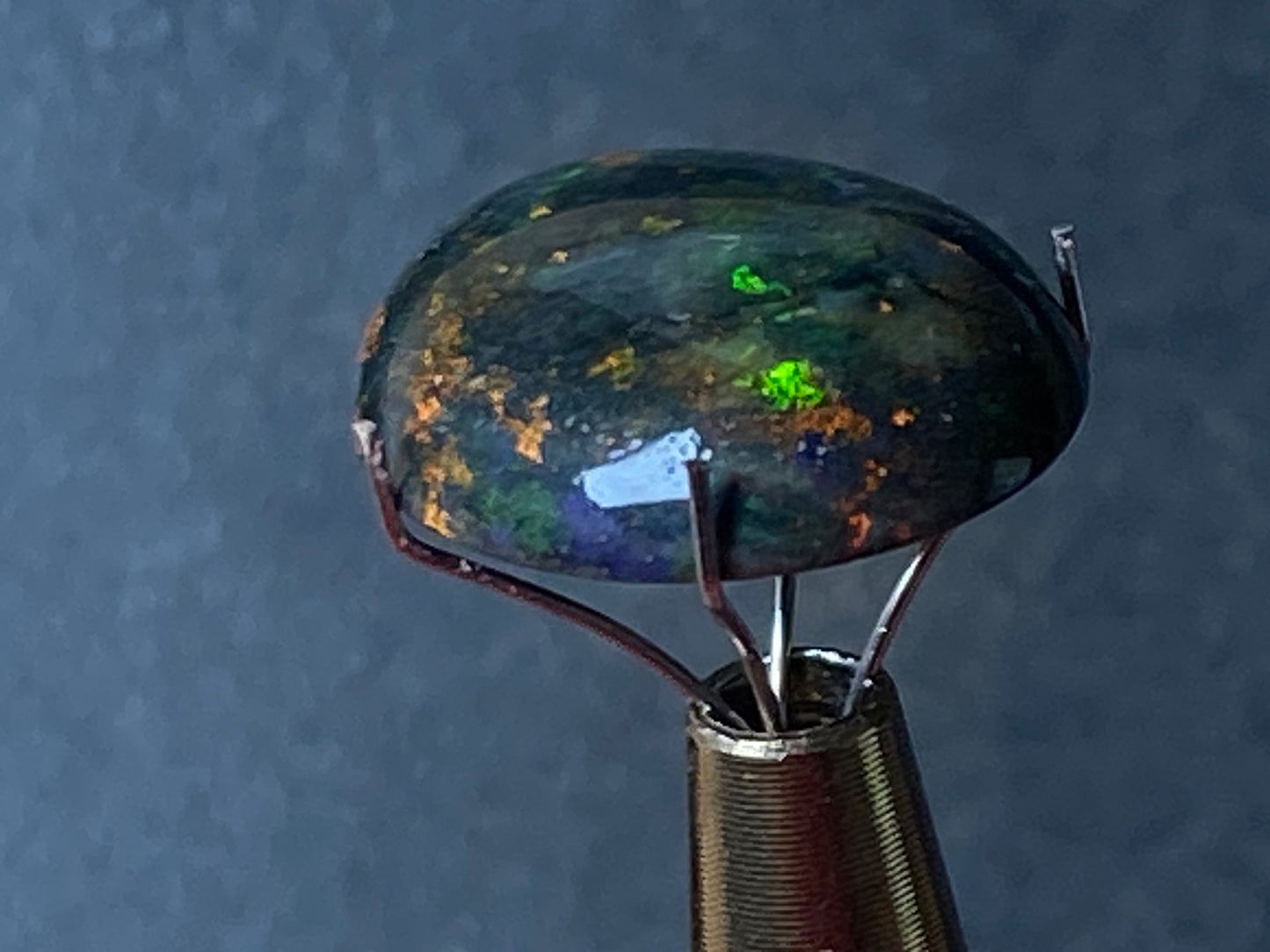9.4 Carats, Australian Polished Black Boulder Matrix Stone, Full Colour Spectrum