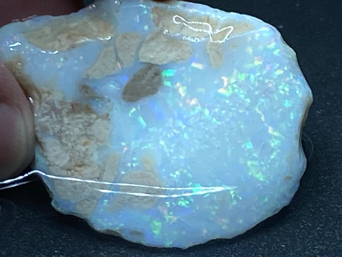57 Cts Natural Australian Opal Stone, In The Rough, Coober Pedy, Big Chunk