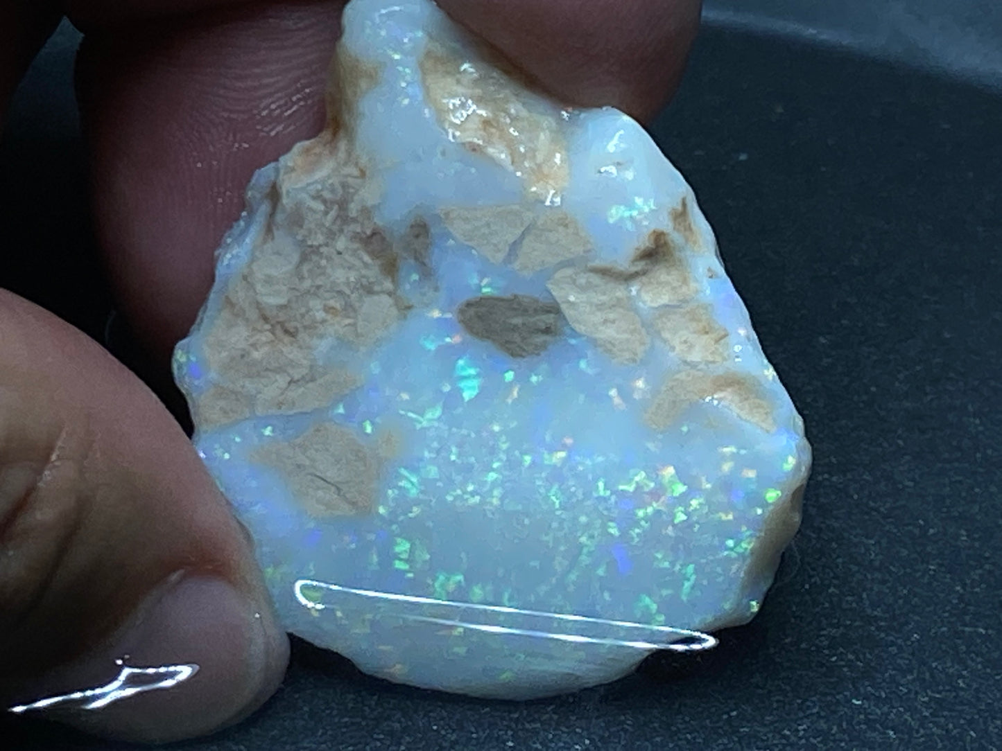 57 Cts Natural Australian Opal Stone, In The Rough, Coober Pedy, Big Chunk
