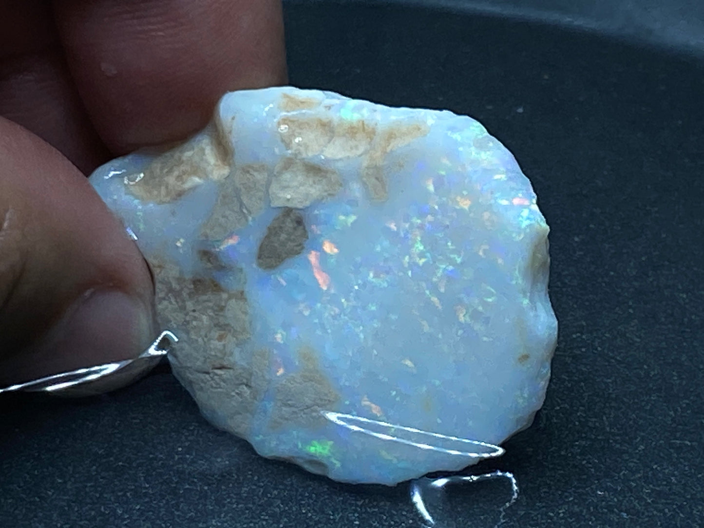 57 Cts Natural Australian Opal Stone, In The Rough, Coober Pedy, Big Chunk
