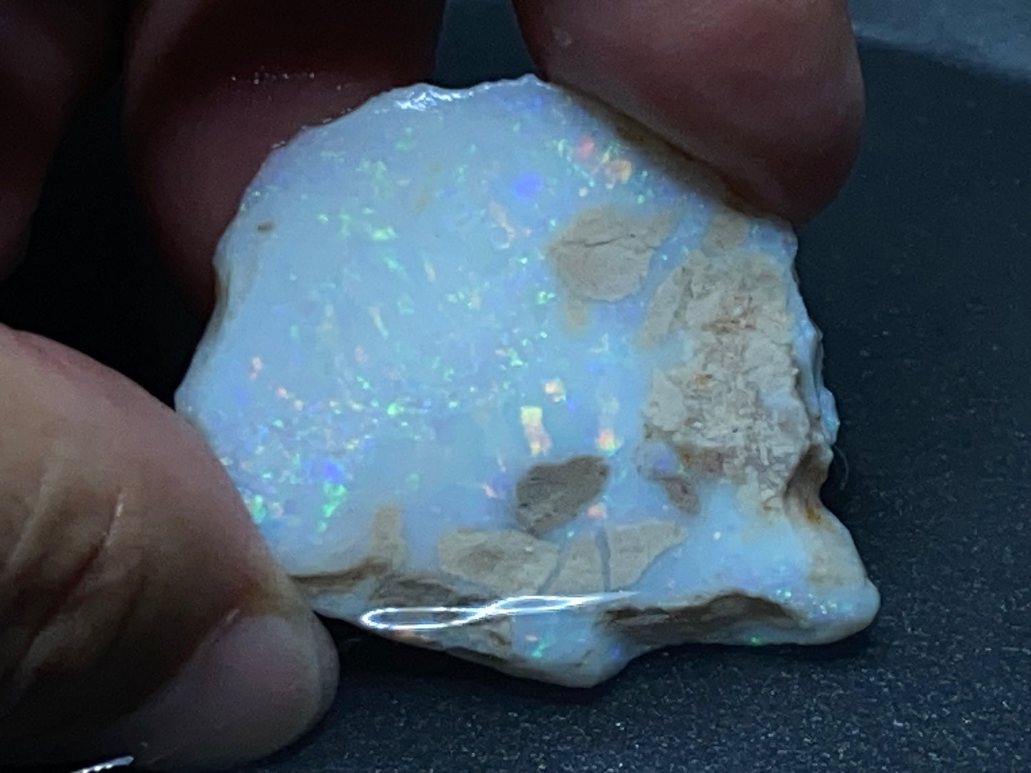 57 Cts Natural Australian Opal Stone, In The Rough, Coober Pedy, Big Chunk