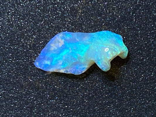 3.8 Ct, Natural Australian Opal Crystal Shell, In The Rough / Rub, Spectacular Greens and Blues.