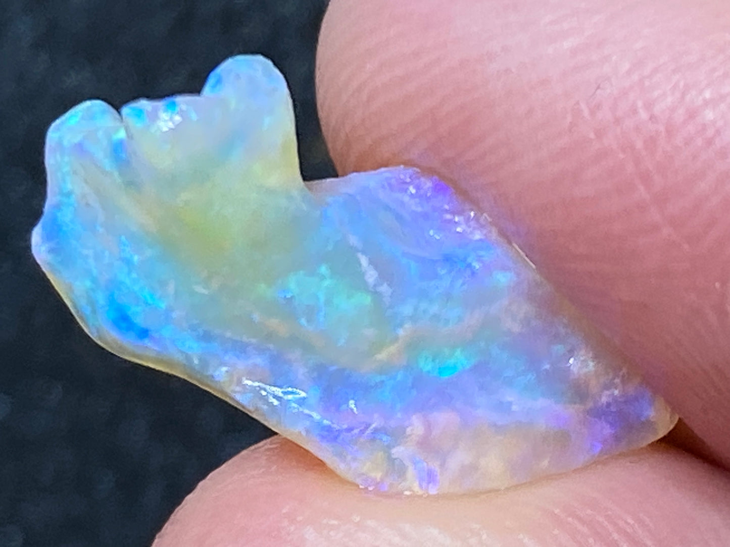 3.8 克拉,天然澳大利亚蛋白石水晶壳,原石/磨擦,壮观的绿色和蓝色。