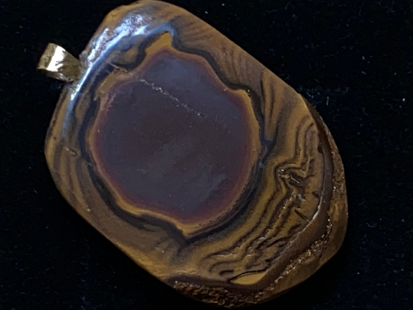 33 Cts, Natural Australian Opal Pendant, Polished Yowah Nut with Lightning Ridge Multicolour Solid Opal