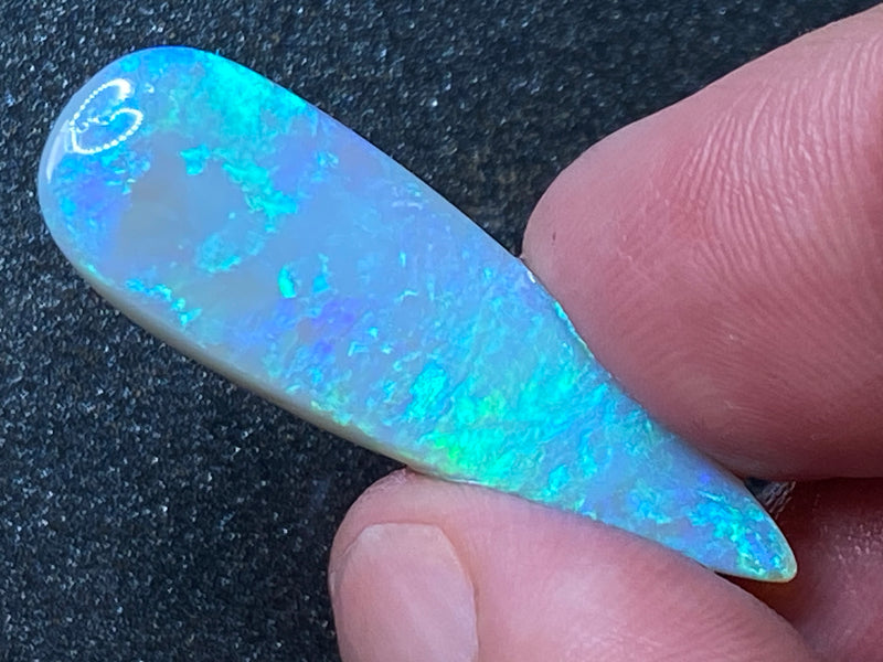 13Cts Polished Natural Australian Opal, Lightning Ridge, Huge Tear Drop Ready To Set