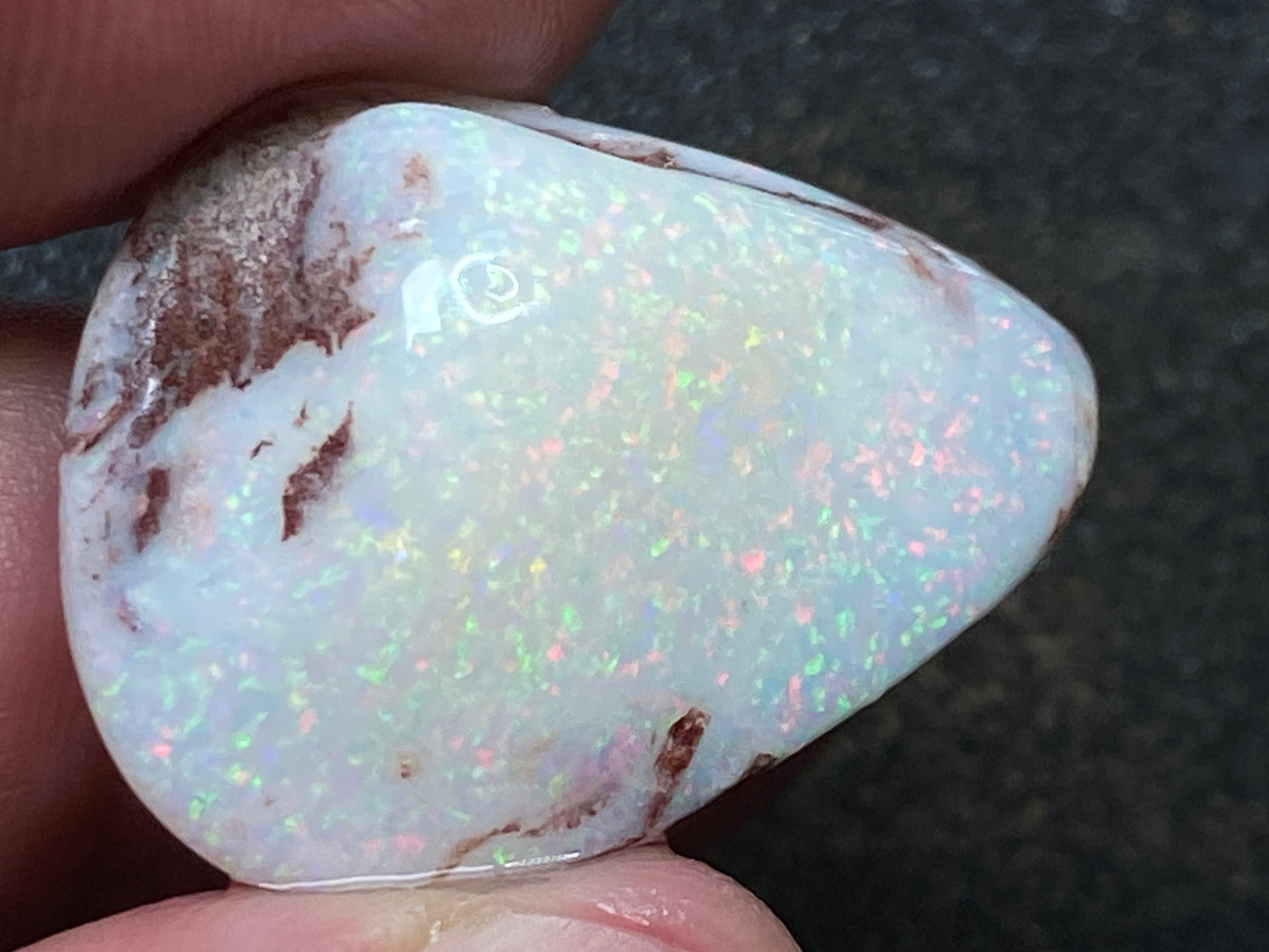 28 Cts, Natural Australian Opal Shell, Rub / Rough, Coober Pedy, Beautiful Pin Fire Colour