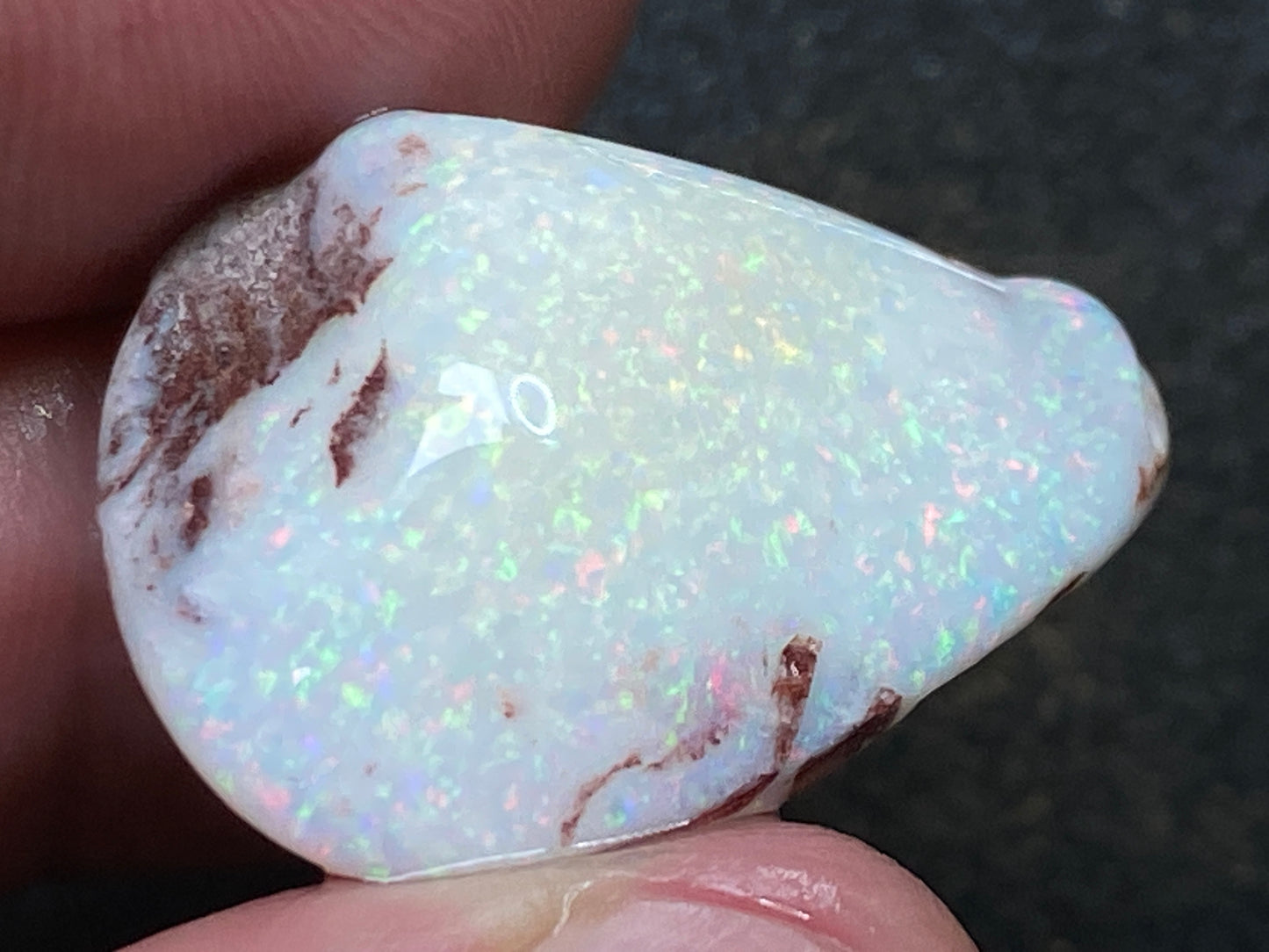 28 Cts, Natural Australian Opal Shell, Rub / Rough, Coober Pedy, Beautiful Pin Fire Colour