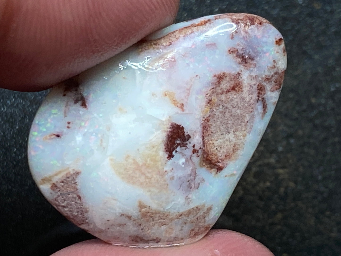 28 Cts, Natural Australian Opal Shell, Rub / Rough, Coober Pedy, Beautiful Pin Fire Colour