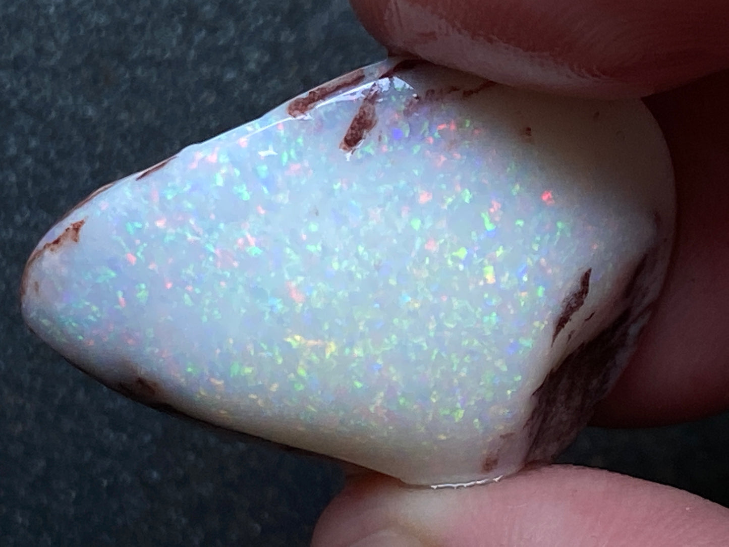 28 Cts, Natural Australian Opal Shell, Rub / Rough, Coober Pedy, Beautiful Pin Fire Colour