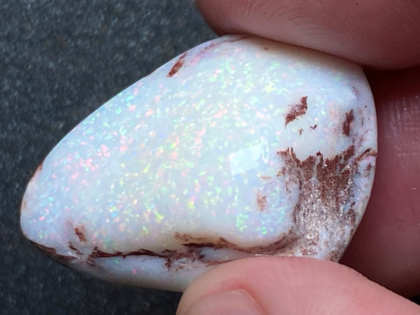 28 Cts, Natural Australian Opal Shell, Rub / Rough, Coober Pedy, Beautiful Pin Fire Colour