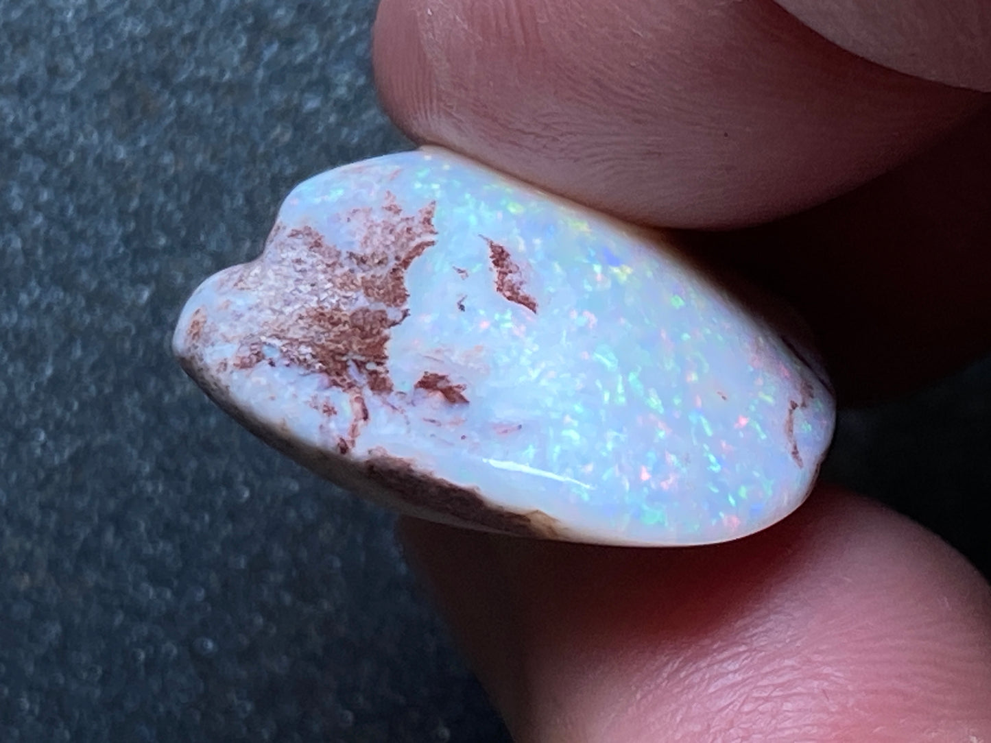 28 Cts, Natural Australian Opal Shell, Rub / Rough, Coober Pedy, Beautiful Pin Fire Colour