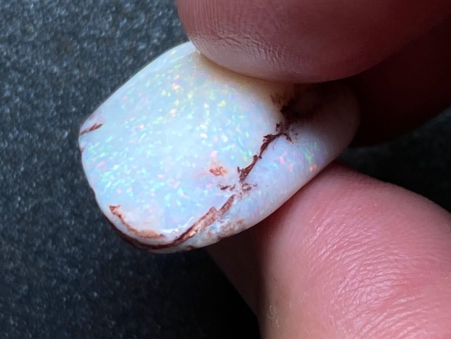 28 Cts, Natural Australian Opal Shell, Rub / Rough, Coober Pedy, Beautiful Pin Fire Colour