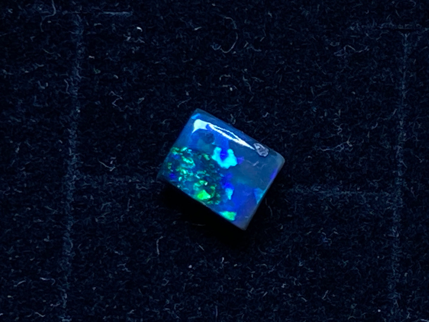 1Ct Natural Australian Black Opal, Lightning Ridge, Polished Stone, Electric Blues and Greens