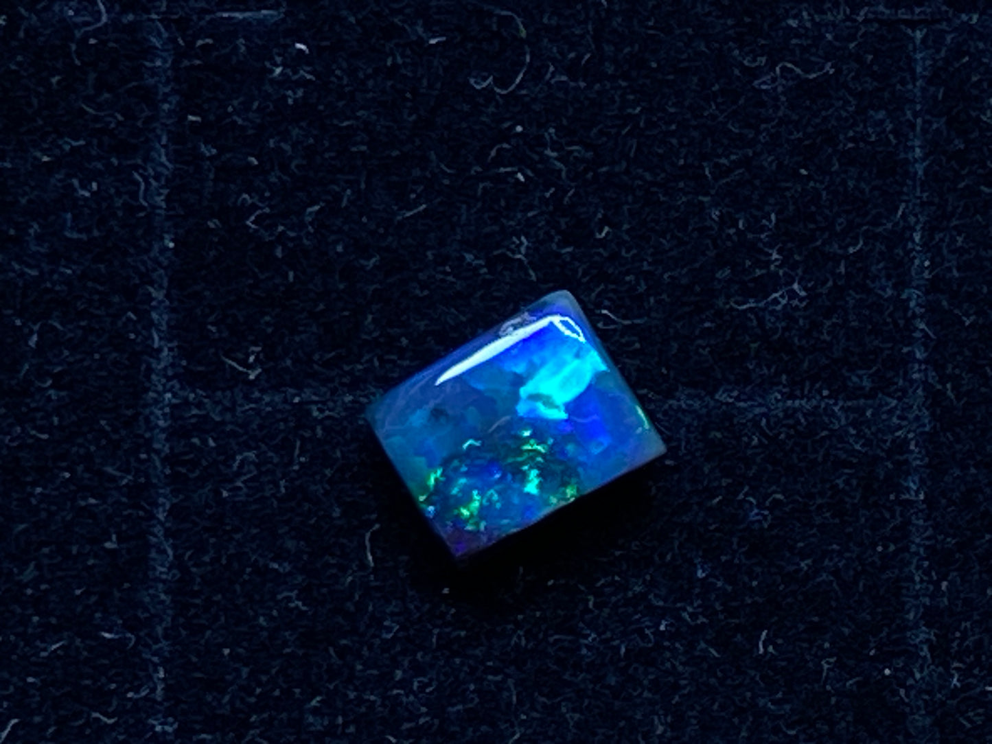 1Ct Natural Australian Black Opal, Lightning Ridge, Polished Stone, Electric Blues and Greens