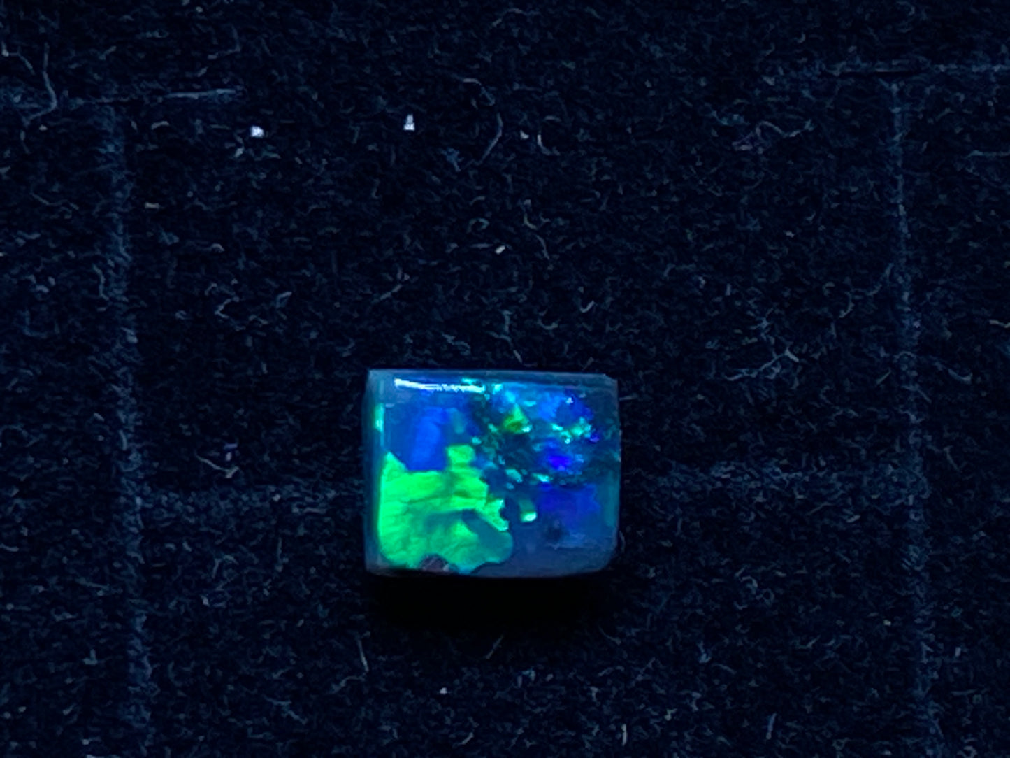 1Ct Natural Australian Black Opal, Lightning Ridge, Polished Stone, Electric Blues and Greens
