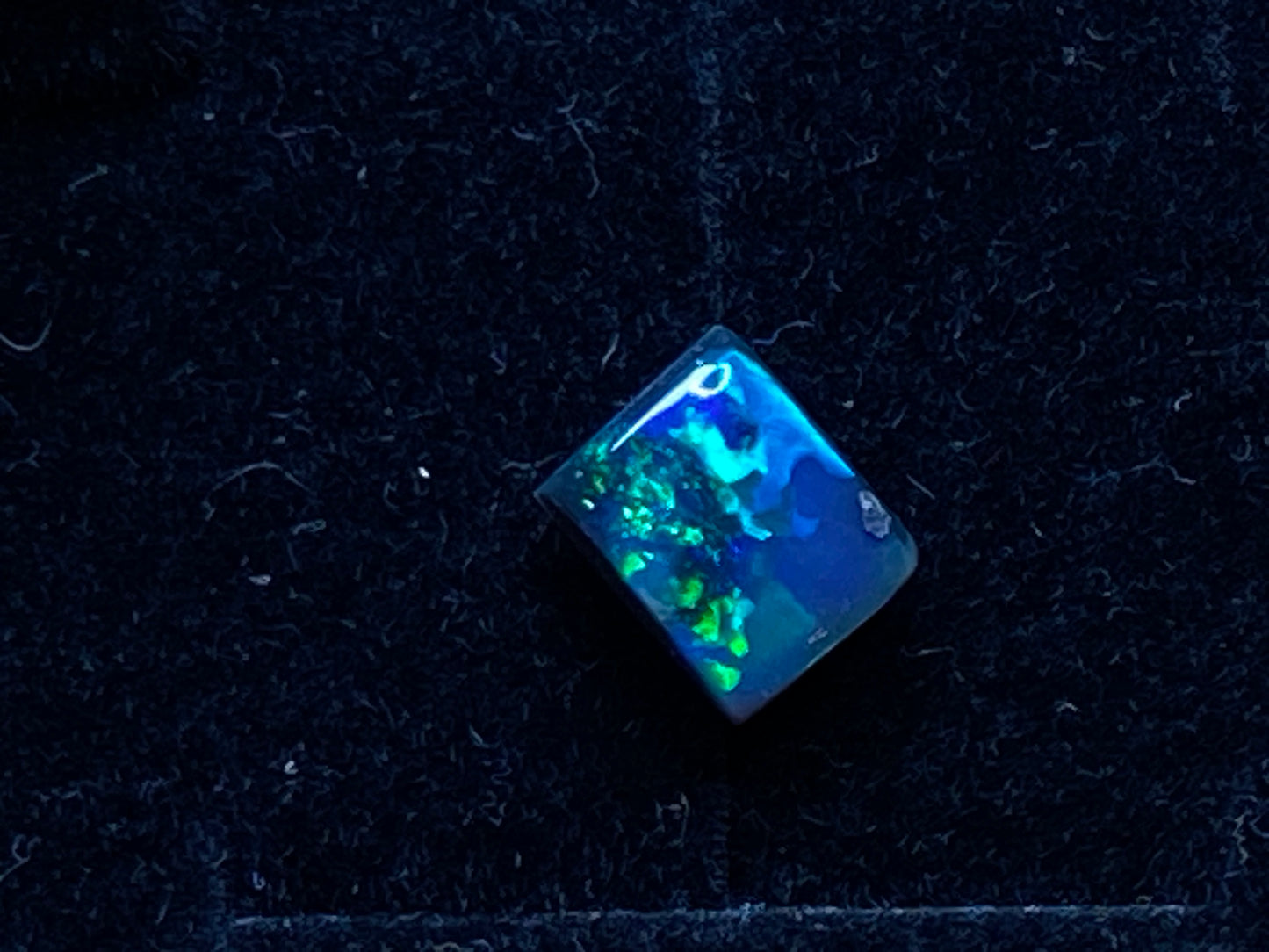 1Ct Natural Australian Black Opal, Lightning Ridge, Polished Stone, Electric Blues and Greens