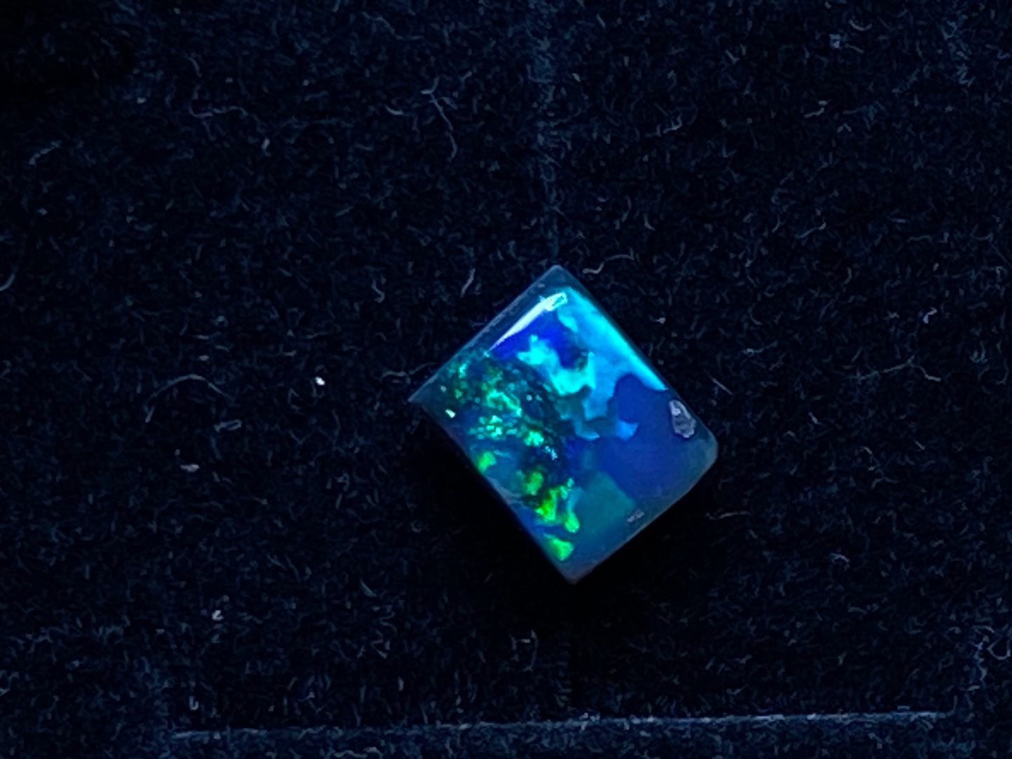 1Ct Natural Australian Black Opal, Lightning Ridge, Polished Stone, Electric Blues and Greens