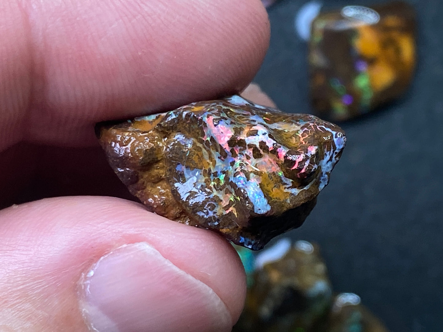 1oz Natural Australian Opal Parcel, 8 Stones, Boulder In The Rough, Great Colours