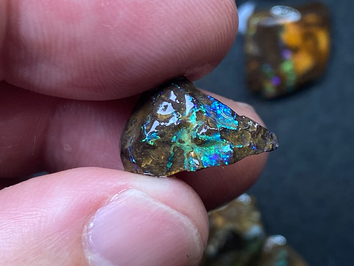 1oz Natural Australian Opal Parcel, 8 Stones, Boulder In The Rough, Great Colours