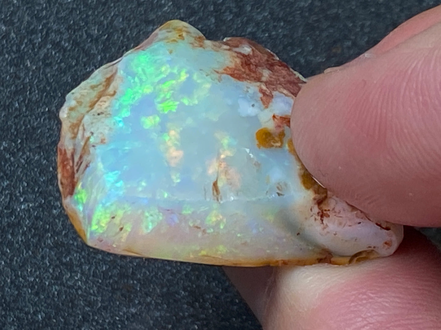 37 Cts, Natural Australian Crystal Opal, Coober Pedy In The Rough, AAA Grade