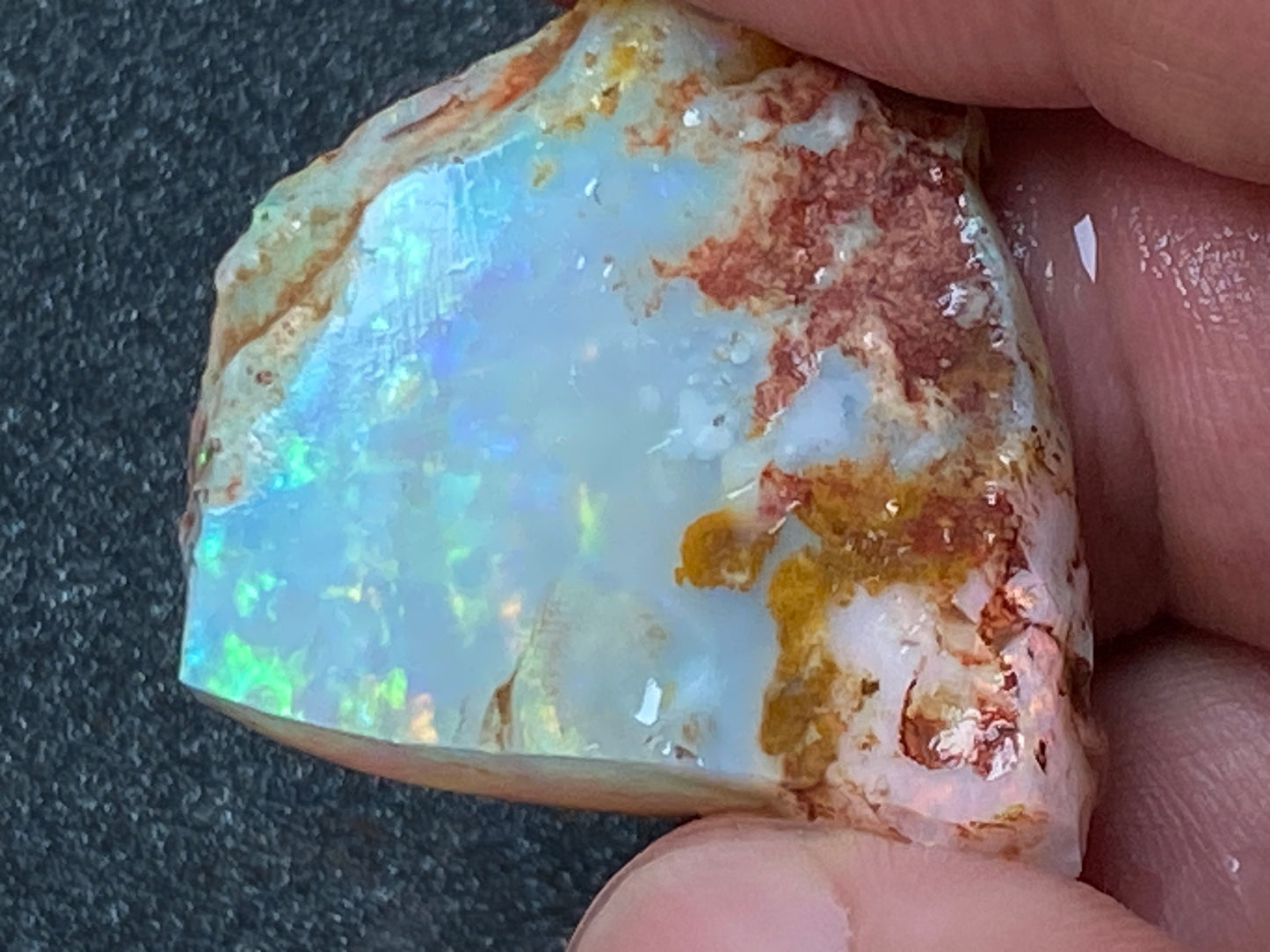 37 Cts, Natural Australian Crystal Opal, Coober Pedy In The Rough, AAA Grade