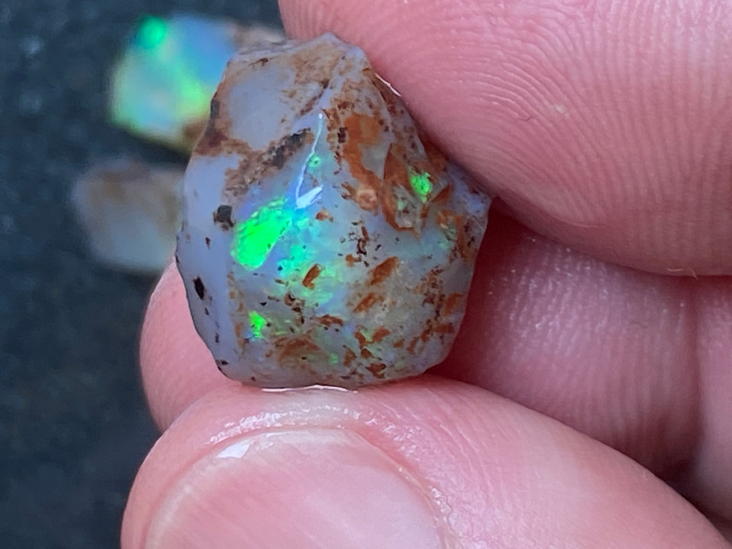 30 CTS Natural Australian Opal Parcel, 7 Small Stones In The Rough, Lambina