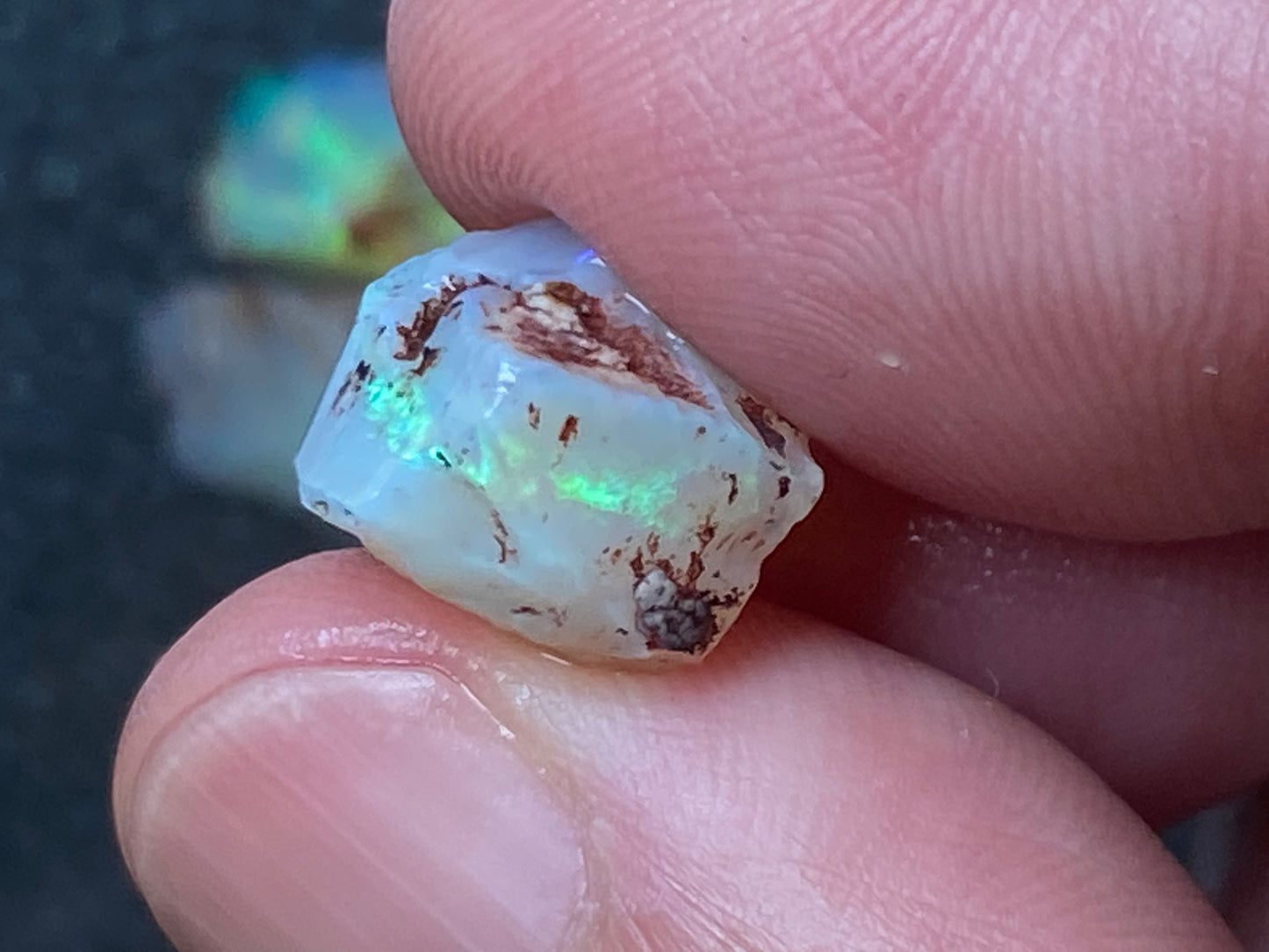 30 CTS Natural Australian Opal Parcel, 7 Small Stones In The Rough, Lambina