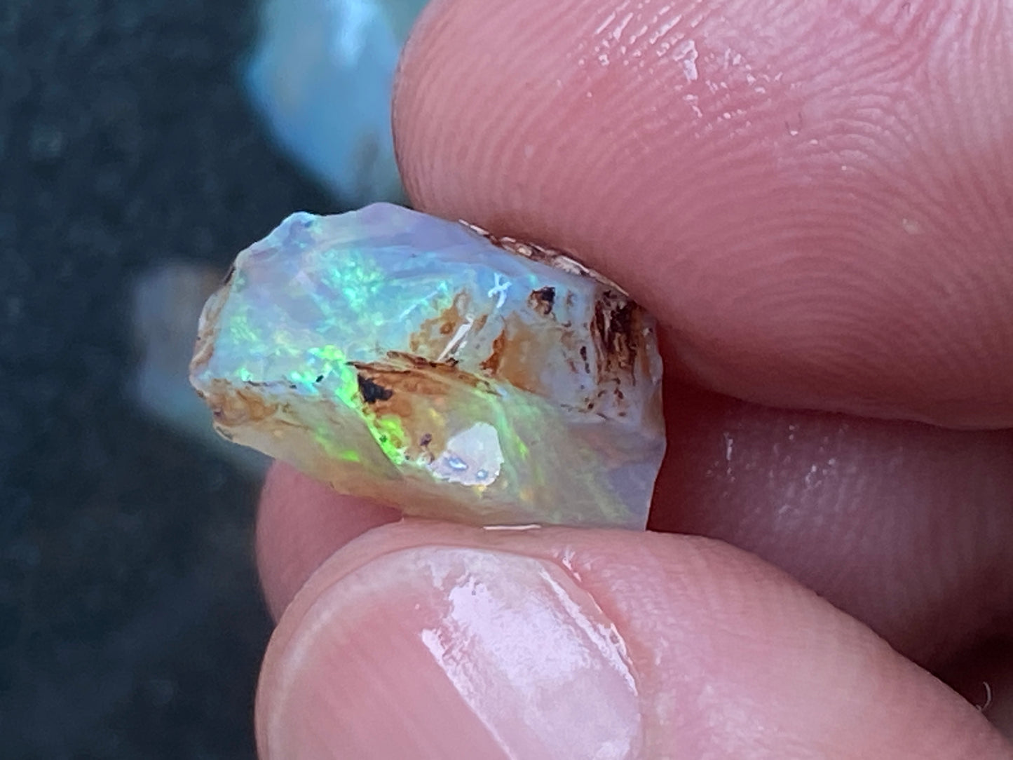 30 CTS Natural Australian Opal Parcel, 7 Small Stones In The Rough, Lambina