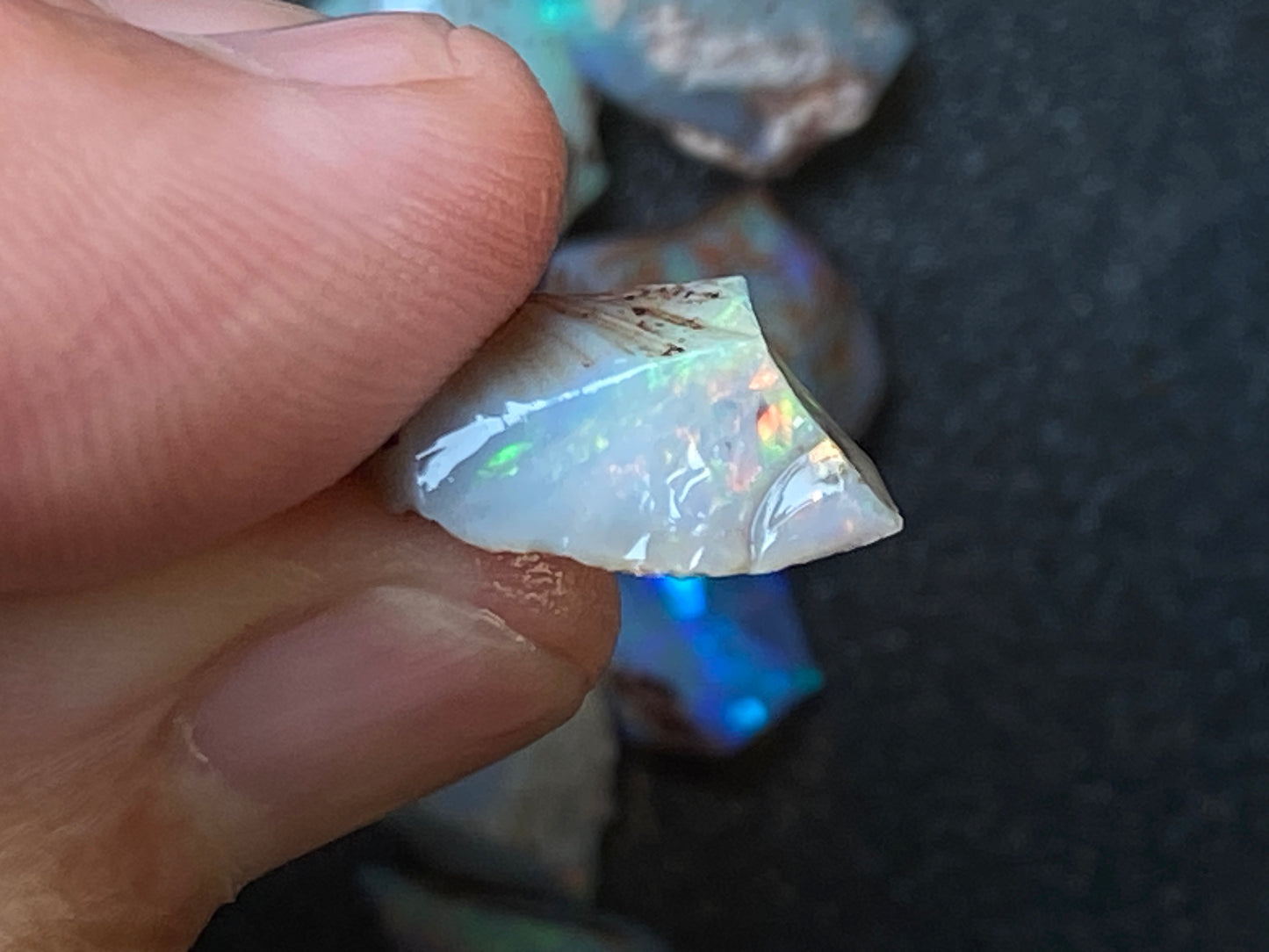 30 CTS Natural Australian Opal Parcel, 7 Small Stones In The Rough, Lambina