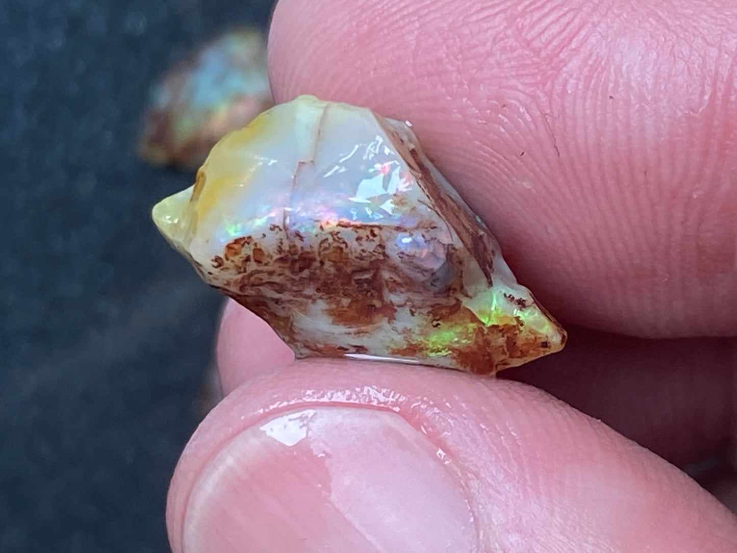 30 Cts Natural Australian Opal Parcel, 7 Small Stones In The Rough, Lambina