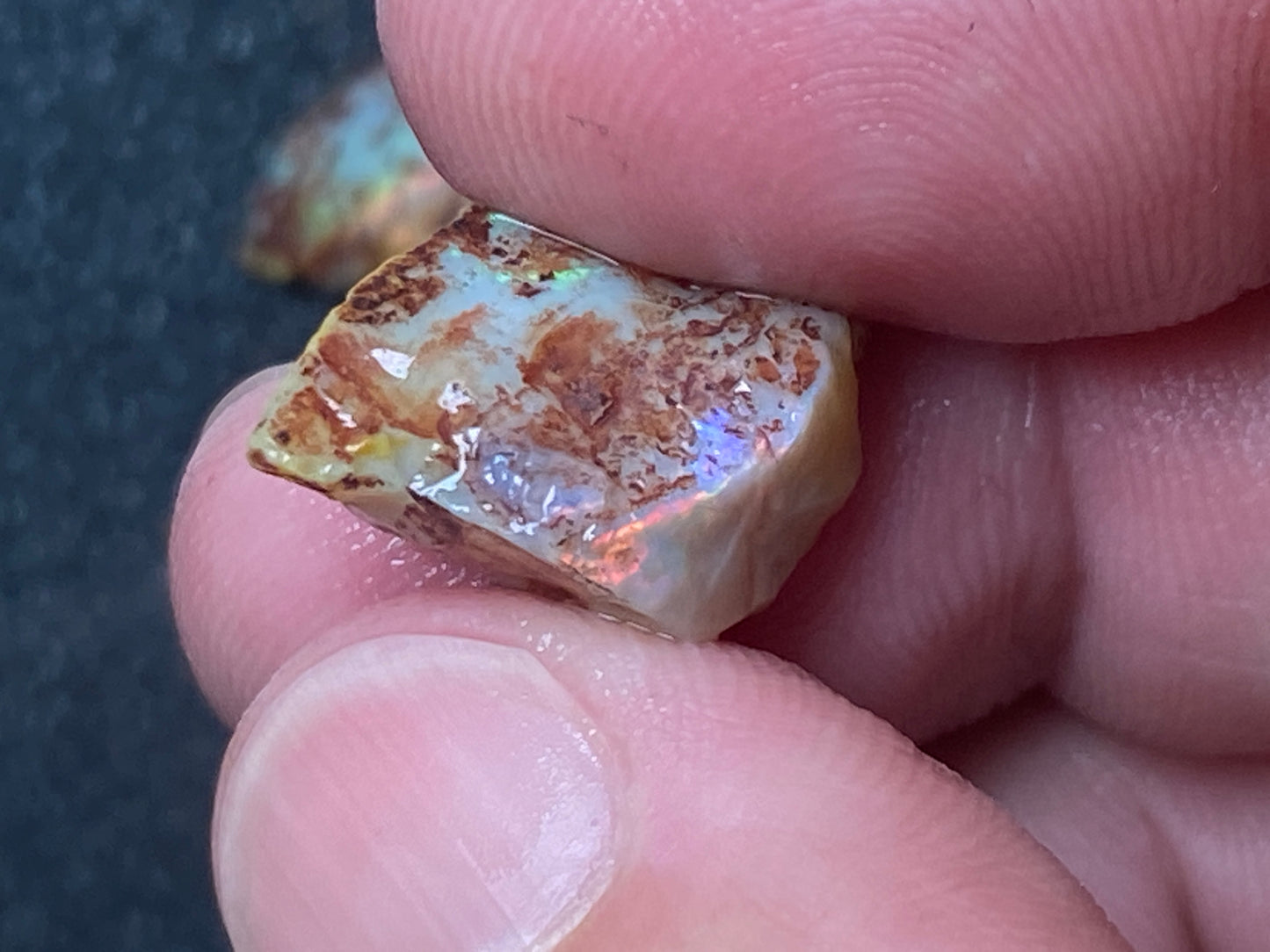 30 Cts Natural Australian Opal Parcel, 7 Small Stones In The Rough, Lambina