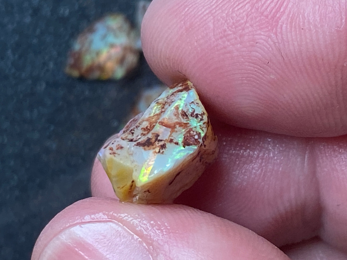 30 Cts Natural Australian Opal Parcel, 7 Small Stones In The Rough, Lambina