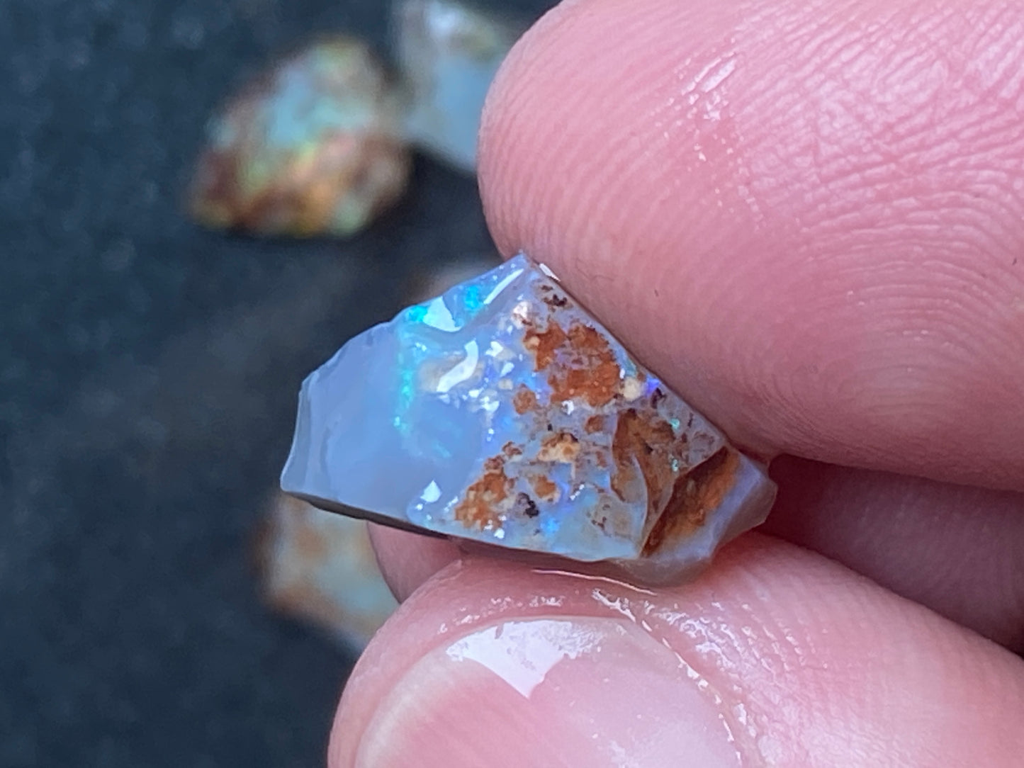30 Cts Natural Australian Opal Parcel, 7 Small Stones In The Rough, Lambina