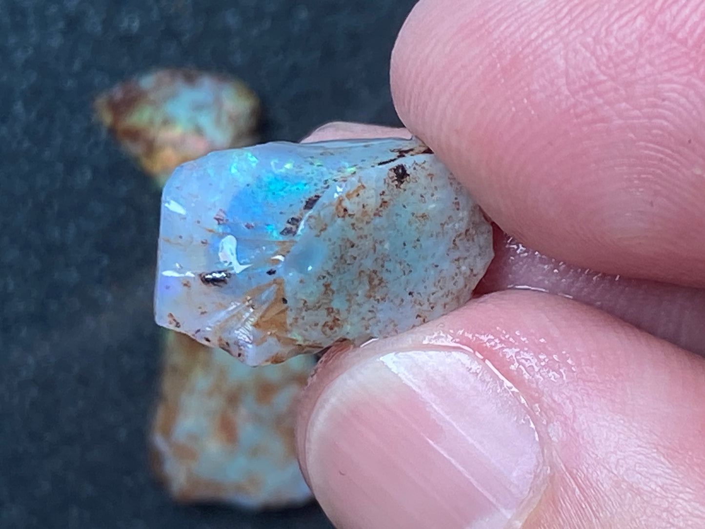 30 Cts Natural Australian Opal Parcel, 7 Small Stones In The Rough, Lambina