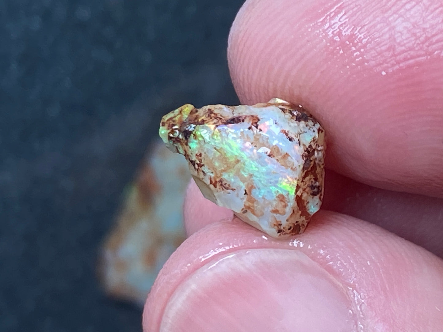 30 Cts Natural Australian Opal Parcel, 7 Small Stones In The Rough, Lambina