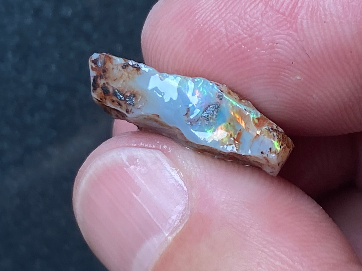 30 Cts Natural Australian Opal Parcel, 7 Small Stones In The Rough, Lambina