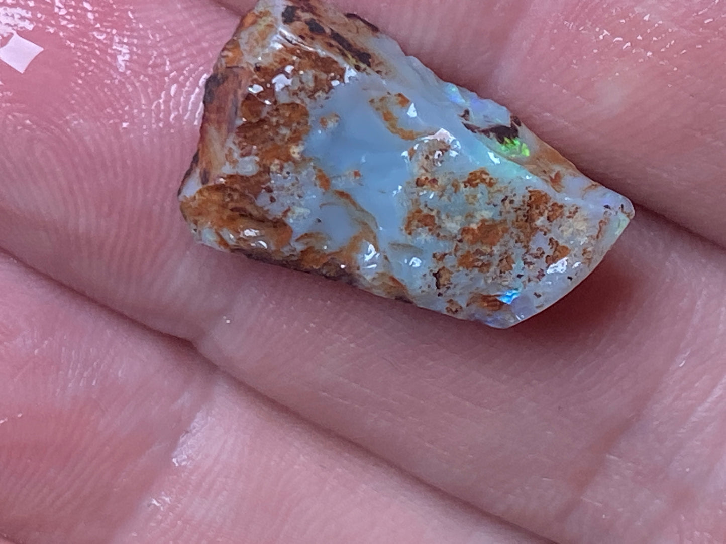 30 Cts Natural Australian Opal Parcel, 7 Small Stones In The Rough, Lambina