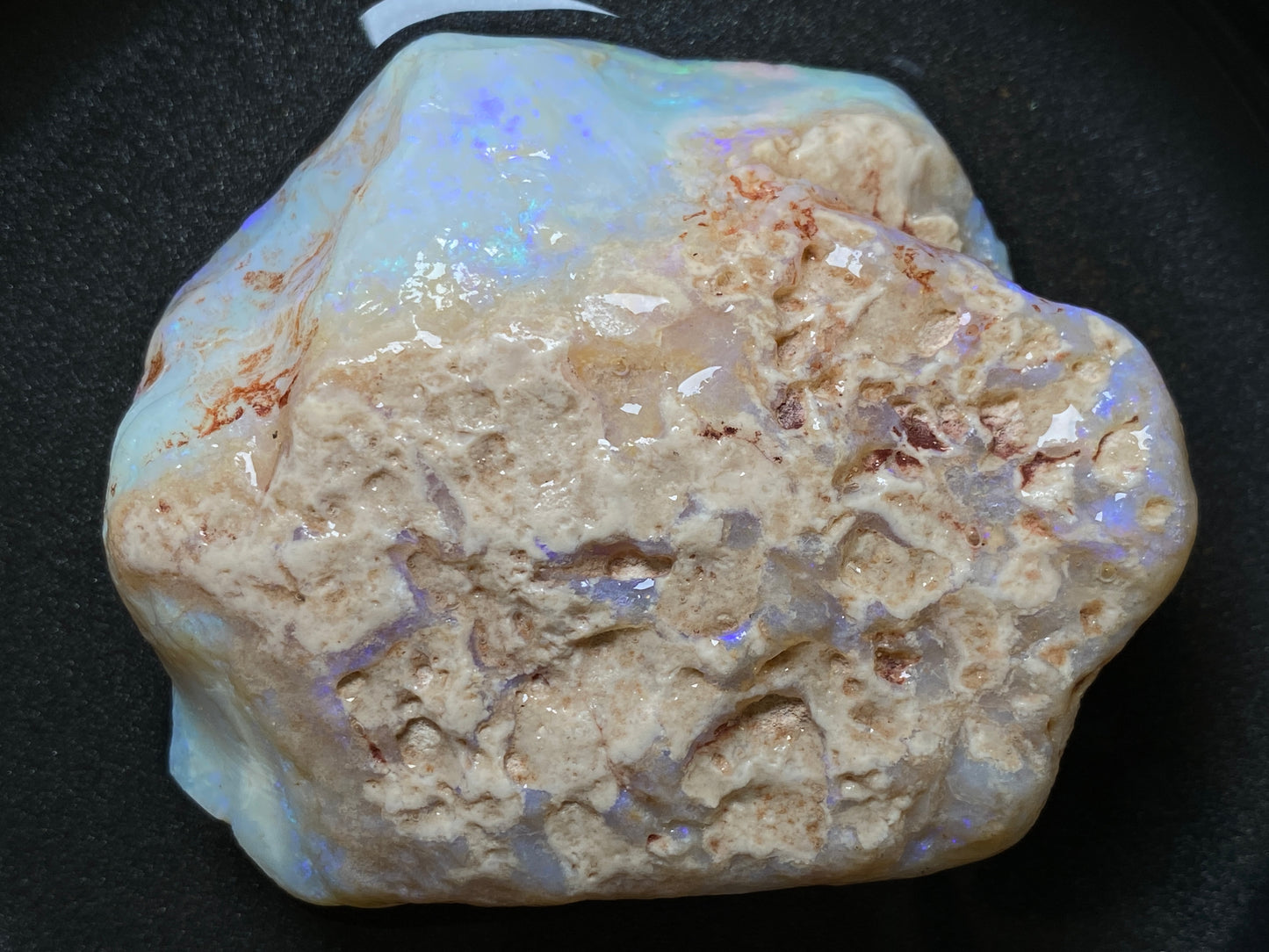 7oz Natural Australian Crystal Opal, Monster Rock In The Rough, Greens and Blues