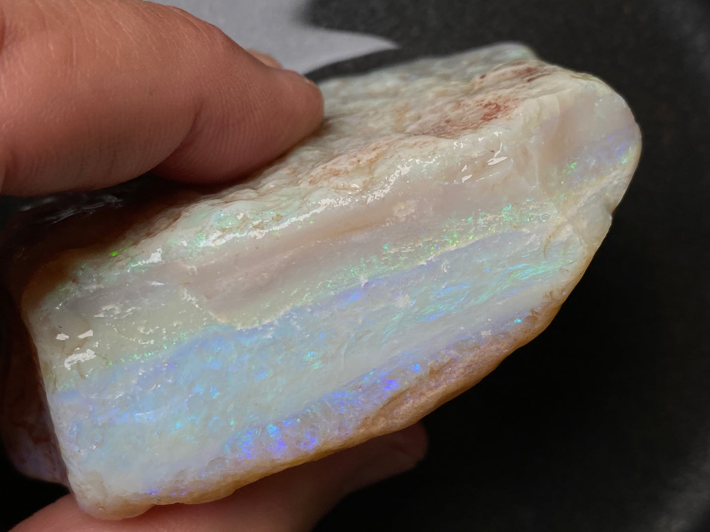 7oz Natural Australian Crystal Opal, Monster Rock In The Rough, Greens and Blues