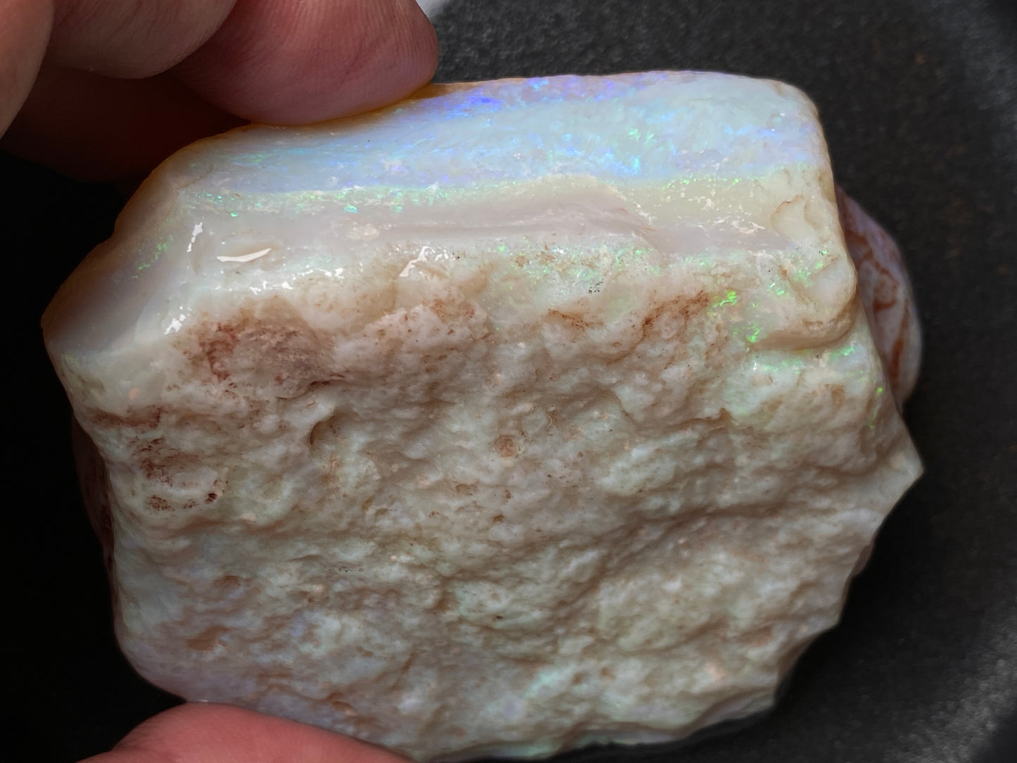 7oz Natural Australian Crystal Opal, Monster Rock In The Rough, Greens and Blues
