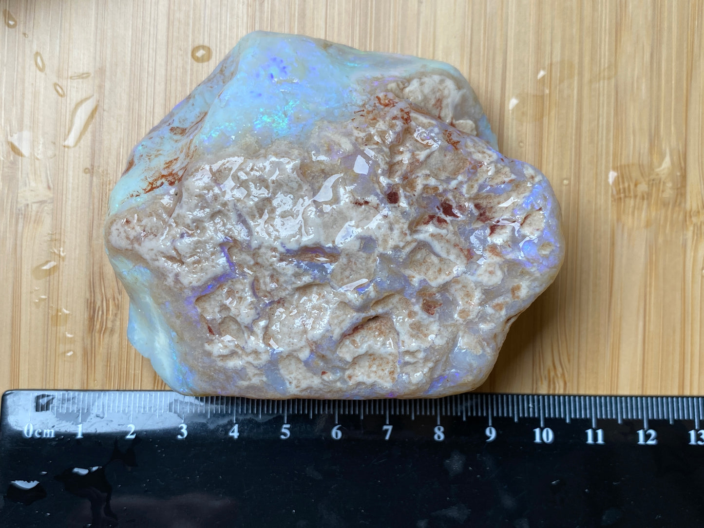 7oz Natural Australian Crystal Opal, Monster Rock In The Rough, Greens and Blues