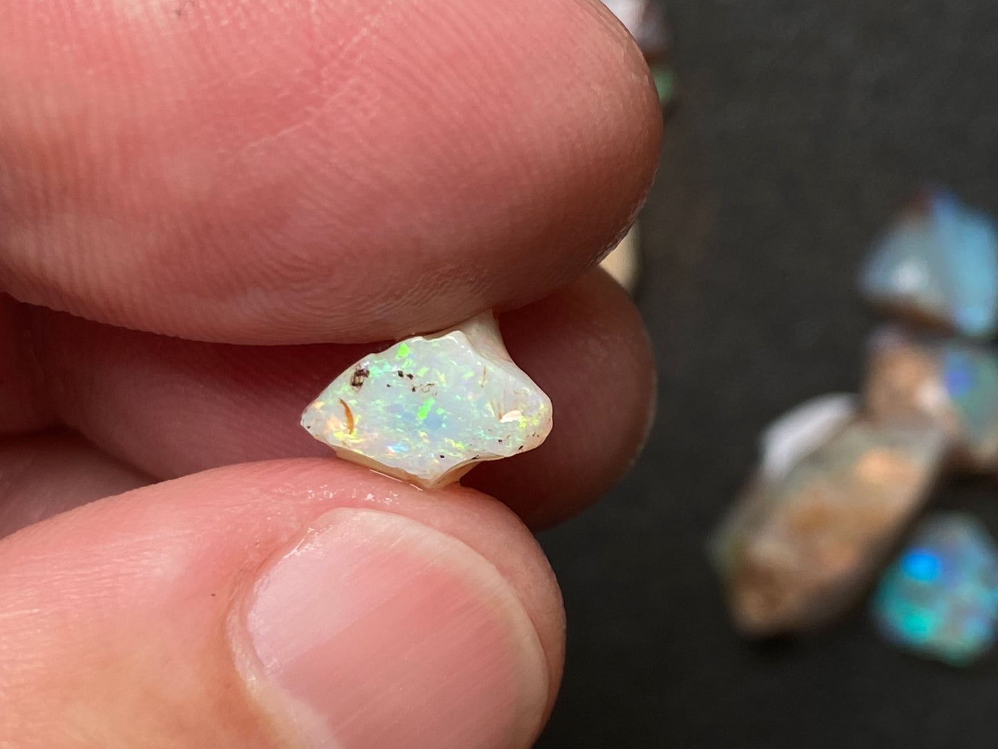 0.5oz Natural Australian Dark Crystal Opal, Small Lambina Stones In The Rough