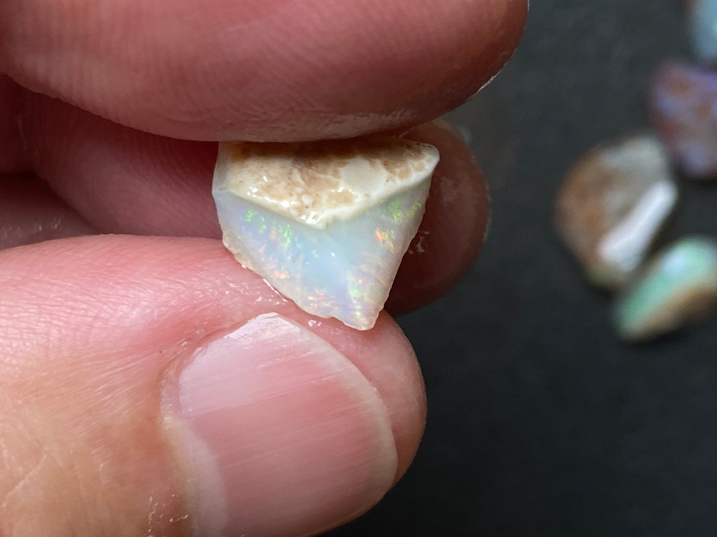 0.5oz Natural Australian Dark Crystal Opal, Small Lambina Stones In The Rough
