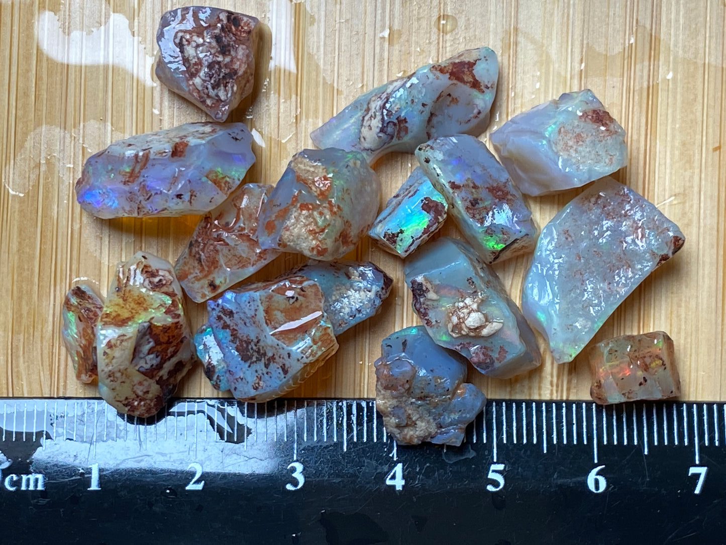 0.5oz Natural Australian Dark Crystal Opal, Small Lambina Stones In The Rough